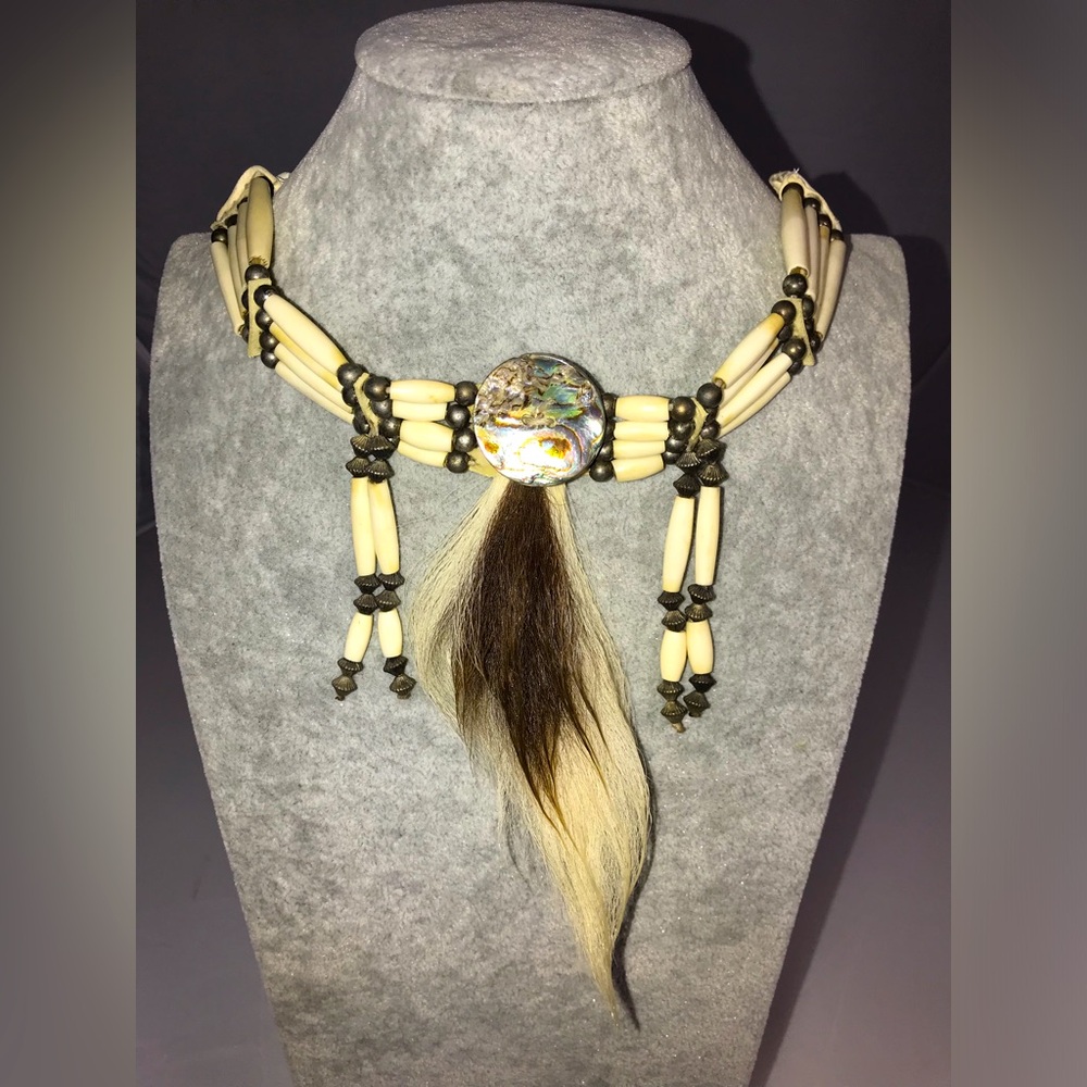 Unique Bone Hairpipe choker-Native Indian